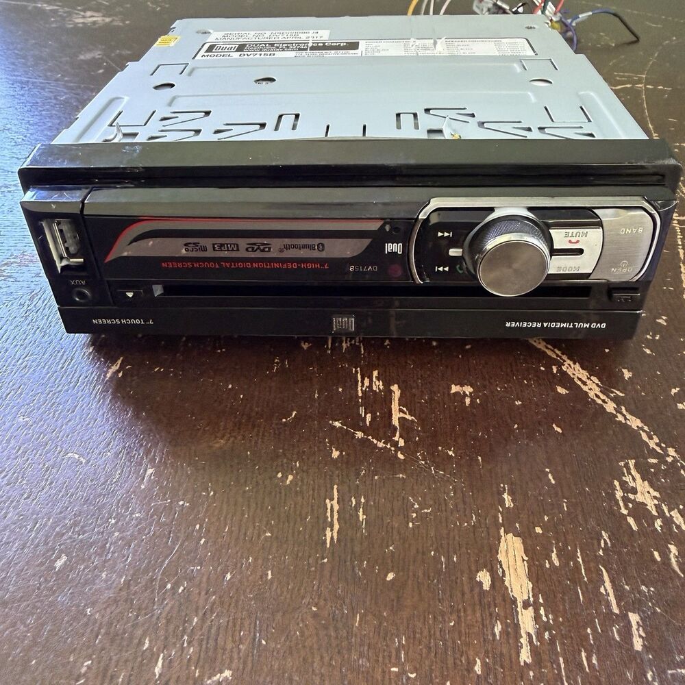 Dual In Dash 7” AV DVD Receiver Only No Screen DV715B Unused Bluetooth Untested